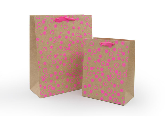 Good price أكياس الورق المعاد تدويرها مع مقابض Grosgrain الطباعة نقل الساخنة الانترنت