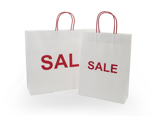 Good price صديقة للبيئة أبيض كرافت ورقة حقيبة مخصصة طباعة حقيبة تسوق مع مقابض الانترنت