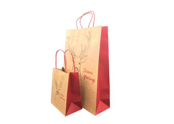 Good price قابل للتفسّخ حيويّ فاخر عيد ميلاد المسيح يعبّئ، أسمر ورقة عيد ميلاد المسيح هبة حقيبة الانترنت
