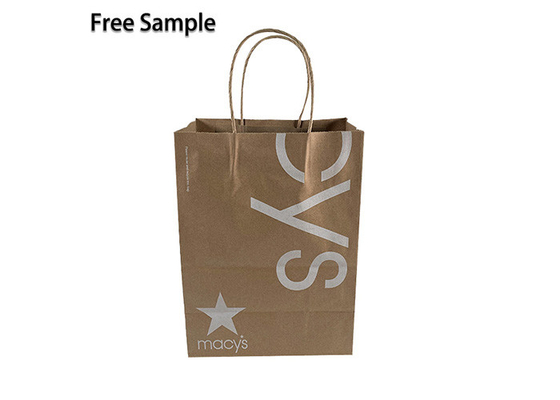 Good price 40gsm FSC CMYK براون كرافت أكياس الورق مع مقبض الانترنت